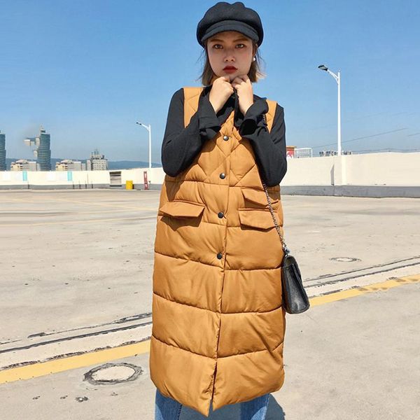 women's vests women winter vest waistcoat 2021 long sleeveless jacket down cotton warm female outerwear colete feminino, Black;white
women's vests women winter vest waistcoat 2021 long sleeveless jacket down cotton warm female outerwear colete feminino, Black;white