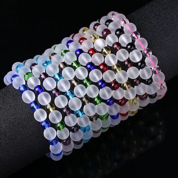 8mm natural stone multicolor frosted white crystal beads bracelets fashion jewelry women men friendship couple bracelet gifts, Black
8mm natural stone multicolor frosted white crystal beads bracelets fashion jewelry women men friendship couple bracelet gifts, Black