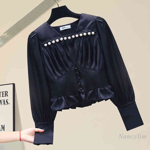 blouses big pearl beaded blouse for women long sleeve v neck short satin shirt business lady all-match slim fit blusas white black top
blouses big pearl beaded blouse for women long sleeve v neck short satin shirt business lady all-match slim fit blusas white black top