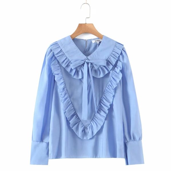 summer women peter pan collar cascading ruffle blue blouse female long sleeve smock shirt casual lady loose blusas s8773 210430, White
summer women peter pan collar cascading ruffle blue blouse female long sleeve smock shirt casual lady loose blusas s8773 210430, White