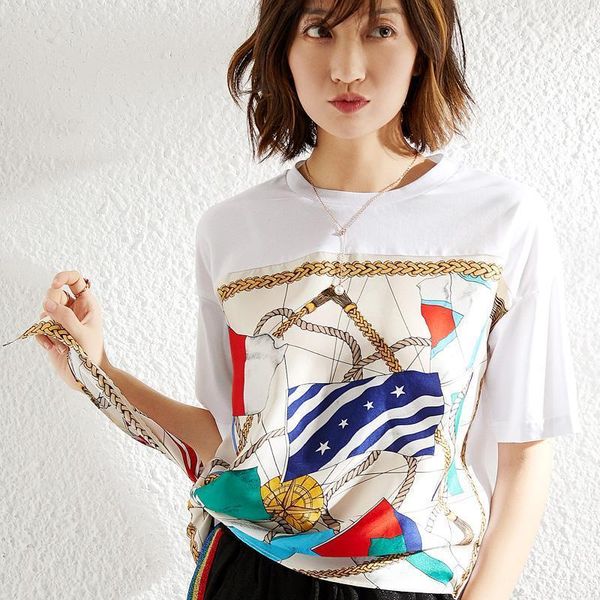 women's t-shirt national flag printed cotton t shirt loose tie short sleeve silk women s summer casual holiday, White
women's t-shirt national flag printed cotton t shirt loose tie short sleeve silk women s summer casual holiday, White