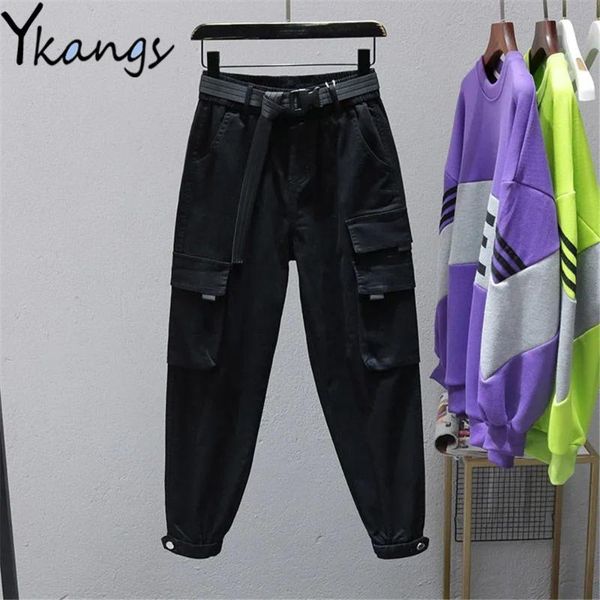 women's pants & capris multi pockets belt elastic band high waist harem gothic black white women cargo trousers streetwear casual mujer
women's pants & capris multi pockets belt elastic band high waist harem gothic black white women cargo trousers streetwear casual mujer
