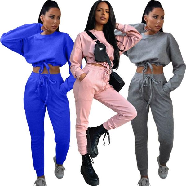 women's two piece pants autumn winter women's tracksuit solid color o neck cropped short sweater trousers suit elastic set women, White
women's two piece pants autumn winter women's tracksuit solid color o neck cropped short sweater trousers suit elastic set women, White