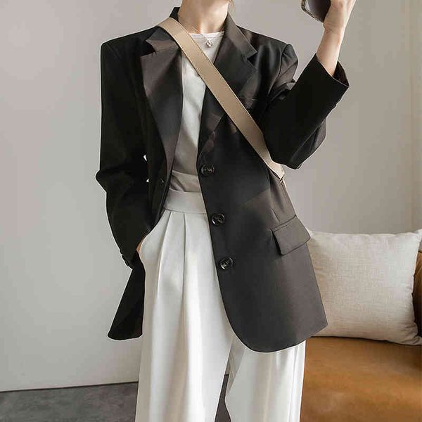 female fashion spring ol professional temperament black suit single-breasted simple jacket wild, White;black
female fashion spring ol professional temperament black suit single-breasted simple jacket wild, White;black