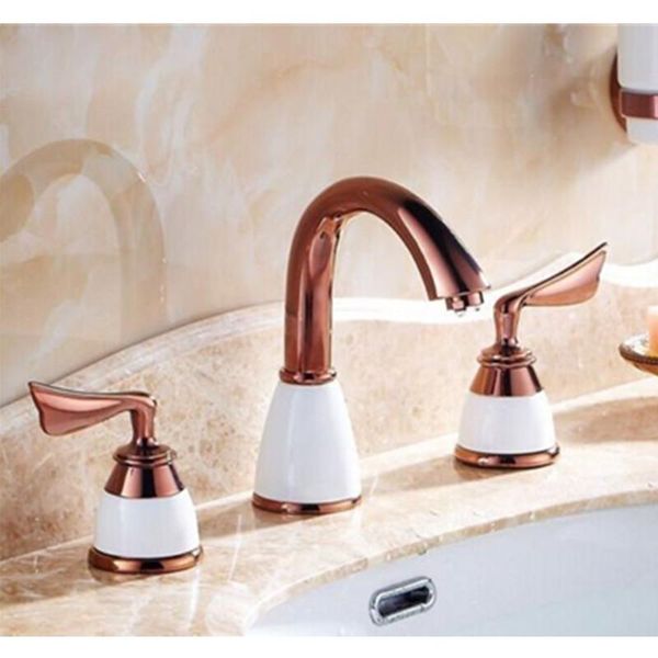 bathroom sink faucets rose gold deck mounted 3 holes faucet widespread basin mixer tap
bathroom sink faucets rose gold deck mounted 3 holes faucet widespread basin mixer tap
