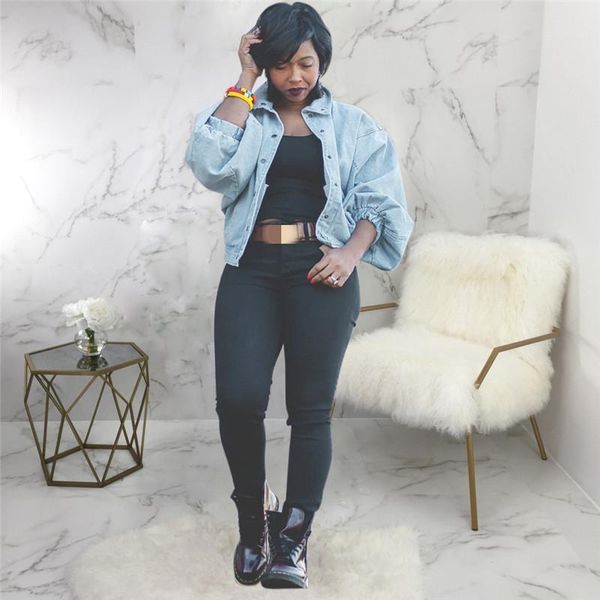 women's jackets tmustobe casual denim jacket women lantern sleeve loose jeans coats turn-down collar solid outwear single-breasted fema, Black;brown
women's jackets tmustobe casual denim jacket women lantern sleeve loose jeans coats turn-down collar solid outwear single-breasted fema, Black;brown