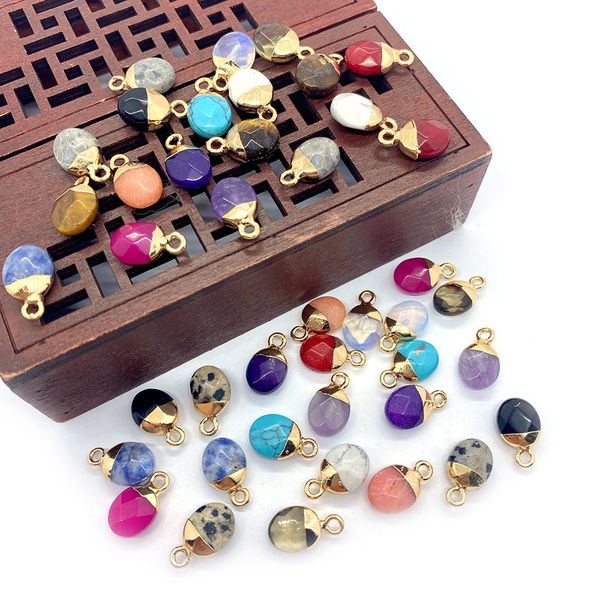 8x14mm gold edge natural crystal oval faceted stone charms rose quartz turquoise pendants trendy for jewelry making wholesale, Bronze;silver
8x14mm gold edge natural crystal oval faceted stone charms rose quartz turquoise pendants trendy for jewelry making wholesale, Bronze;silver