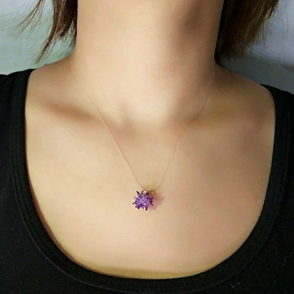 pendant necklaces 12 colors zirconia flower transparent choker women pendants necklace invisible chain fashion jewelry, Silver
pendant necklaces 12 colors zirconia flower transparent choker women pendants necklace invisible chain fashion jewelry, Silver
