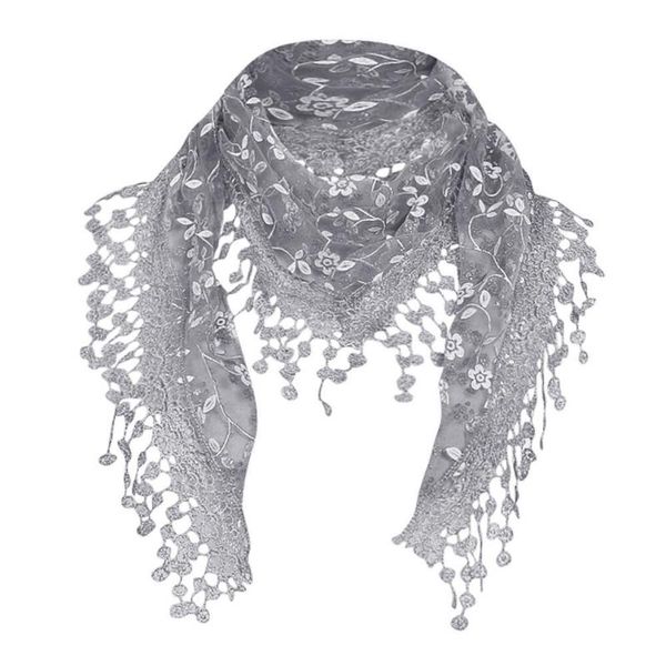women lace sheer floral scarf shawl wrap tassel fashion hollow knit triangle scarves gift for lady, Blue;gray
women lace sheer floral scarf shawl wrap tassel fashion hollow knit triangle scarves gift for lady, Blue;gray
