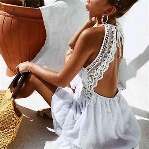artsu bohemian halter mini sundress sweet girl white lace dress women backless sleeveless beach dress mujer vestidos asdr60086, Black;gray
artsu bohemian halter mini sundress sweet girl white lace dress women backless sleeveless beach dress mujer vestidos asdr60086, Black;gray