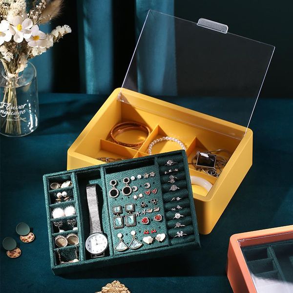 storage boxes & bins double-layer plastic jewelry box ear stud earrings ornament multi-function necklace ring display case gift
storage boxes & bins double-layer plastic jewelry box ear stud earrings ornament multi-function necklace ring display case gift