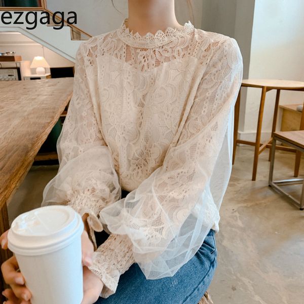 ezgaga hollow out flower party blouse women lace patchwork flare sleeve loose sweet office lady elegant shirts korean blusas 210430, White
ezgaga hollow out flower party blouse women lace patchwork flare sleeve loose sweet office lady elegant shirts korean blusas 210430, White