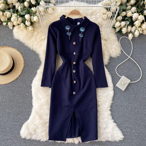 casual dresses women early autumn vintage ol style clothing heavy hand-work beaded collar sim waist banquet mid-length dress, Black;gray
casual dresses women early autumn vintage ol style clothing heavy hand-work beaded collar sim waist banquet mid-length dress, Black;gray