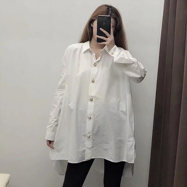 cotton losse long white women shirt autumn casual single breasted fashion jewelry button
cotton losse long white women shirt autumn casual single breasted fashion jewelry button