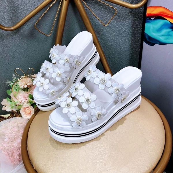 slippers women summer platform thick sole bottom high heels sandals fashion flower pearl shoes outdoor luxury 2021 female, Black
slippers women summer platform thick sole bottom high heels sandals fashion flower pearl shoes outdoor luxury 2021 female, Black