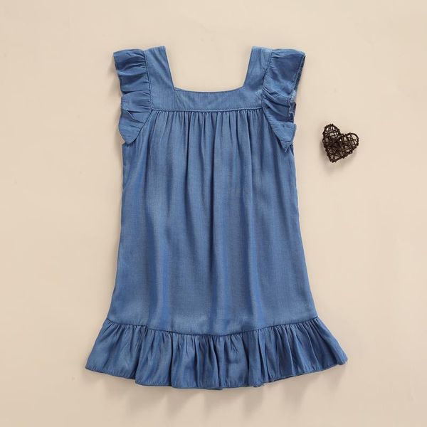 girl's dresses est arrival children solid color denim dress kids girls sweet sleeveless square collar ruffle hem for 2-7t, Red;yellow
girl's dresses est arrival children solid color denim dress kids girls sweet sleeveless square collar ruffle hem for 2-7t, Red;yellow