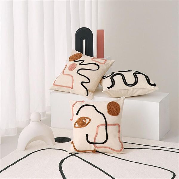 cushion/decorative pillow abstract lines cushion cover 45x45cm polyester cotton black stripe throw rope embroidered for living room bed
cushion/decorative pillow abstract lines cushion cover 45x45cm polyester cotton black stripe throw rope embroidered for living room bed