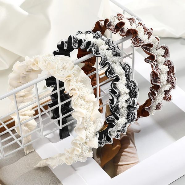 pleated headbands lace fower bezel turban for women wide size pearl hairbands girls accessories hair hoop, Silver
pleated headbands lace fower bezel turban for women wide size pearl hairbands girls accessories hair hoop, Silver