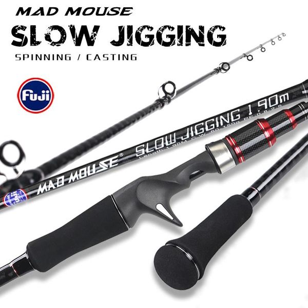boat fishing rods madmouse slow jigging rod japan fuji parts 1.9m 12kgs lure weight 60-150g pe0.8-2.5 spinning/casting ocean
boat fishing rods madmouse slow jigging rod japan fuji parts 1.9m 12kgs lure weight 60-150g pe0.8-2.5 spinning/casting ocean