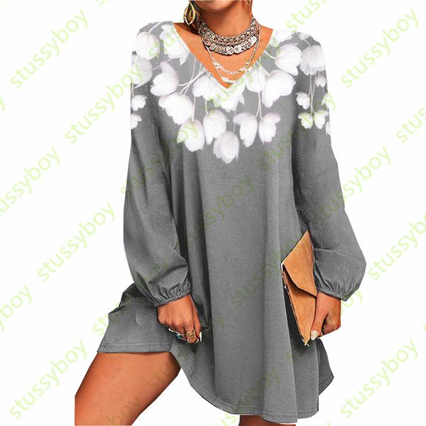 plus size designer womens casual dresses lady flower printing loose sweater dress female v neck long sleeve streetwear skirt s-5xl, Black;gray
plus size designer womens casual dresses lady flower printing loose sweater dress female v neck long sleeve streetwear skirt s-5xl, Black;gray