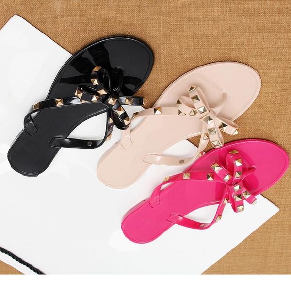 woman summer casual sandals rivets big bowknot flip flops beach shoes femininas flat jelly designer sandals, Black
woman summer casual sandals rivets big bowknot flip flops beach shoes femininas flat jelly designer sandals, Black