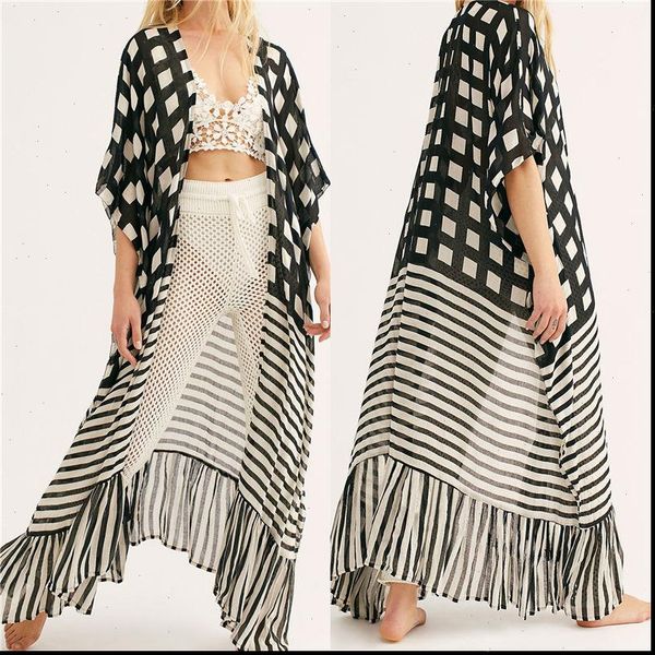 casual women shirts plaid striped patchwork printed half sleeve plus size summer beach wear long kimono cardigan blouses, White
casual women shirts plaid striped patchwork printed half sleeve plus size summer beach wear long kimono cardigan blouses, White