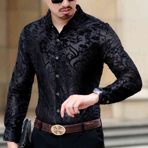 shirt autumn long floral designer of men's buns flower uomo man's velvet, White;black
shirt autumn long floral designer of men's buns flower uomo man's velvet, White;black