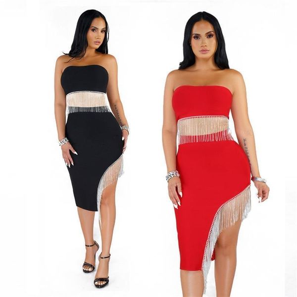 charming tassels skirts suits womens dresses strapless sleeveless asymmetric style skirt knee length two pieces party sets, White
charming tassels skirts suits womens dresses strapless sleeveless asymmetric style skirt knee length two pieces party sets, White