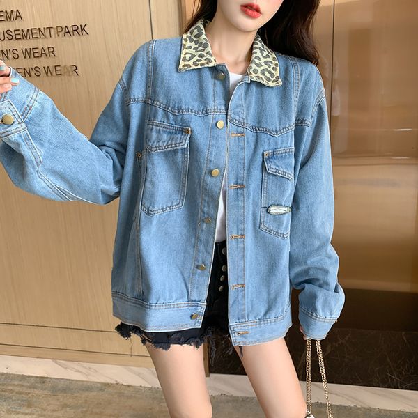 luxury women's jackets denim women's 2021 spring and autumn korean loose bf port leopard neck et fashion, Black;brown
luxury women's jackets denim women's 2021 spring and autumn korean loose bf port leopard neck et fashion, Black;brown