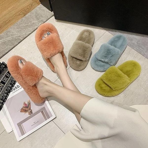 women's plush slippers winter flat solid color warm furry stain resistant ladies soft hom elegant females, Black
women's plush slippers winter flat solid color warm furry stain resistant ladies soft hom elegant females, Black