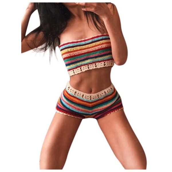 women's swimwear knitted bikini set women handemade crochet swimsuit bohemian beachwear stapeless shorts ll3, White;black
women's swimwear knitted bikini set women handemade crochet swimsuit bohemian beachwear stapeless shorts ll3, White;black