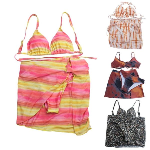 two-piece suits women 3pcs bikini set leopard tie-dye triangle swimsuit with short sarong
two-piece suits women 3pcs bikini set leopard tie-dye triangle swimsuit with short sarong
