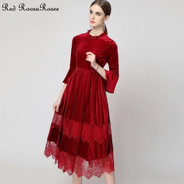 casual dresses red roosarosee fashion autumn women stand collar flare sleeve lace patchwork velvet party vestidos female dress, Black;gray
casual dresses red roosarosee fashion autumn women stand collar flare sleeve lace patchwork velvet party vestidos female dress, Black;gray