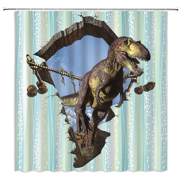 dinosaur shower curtain 3d stereoscopic picture of a ferocious tyrannosaurus passing through the wall,70x70 inch polyester
dinosaur shower curtain 3d stereoscopic picture of a ferocious tyrannosaurus passing through the wall,70x70 inch polyester