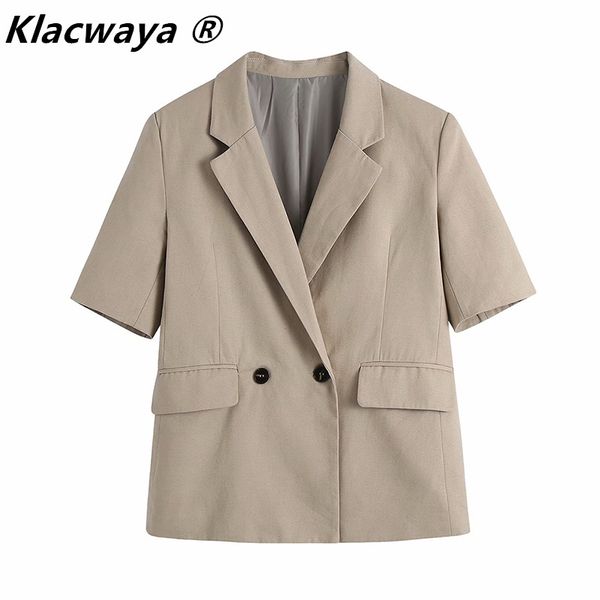 women summer double breasted blazer coat short sleeve pocket casual solid color short-sleeved elegant blazers suits 210521, White;black
women summer double breasted blazer coat short sleeve pocket casual solid color short-sleeved elegant blazers suits 210521, White;black