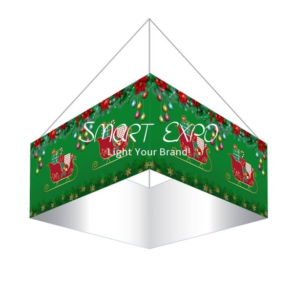 advertising display 8ft(l)*3.5ft(h) overhead square hanging banner sign with strong aluminum frame tension fabric print graphic
advertising display 8ft(l)*3.5ft(h) overhead square hanging banner sign with strong aluminum frame tension fabric print graphic