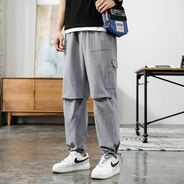men's pants loose cotton and linen nine-point casual for men in spring summer 2021-men's sportswear with hip brand, Black
men's pants loose cotton and linen nine-point casual for men in spring summer 2021-men's sportswear with hip brand, Black