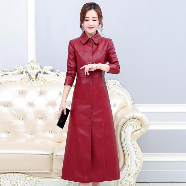 women's leather & faux autumn x-long jackets women single breasted red trench coats woman elegant long sleeve windbreaker high quality, Black
women's leather & faux autumn x-long jackets women single breasted red trench coats woman elegant long sleeve windbreaker high quality, Black