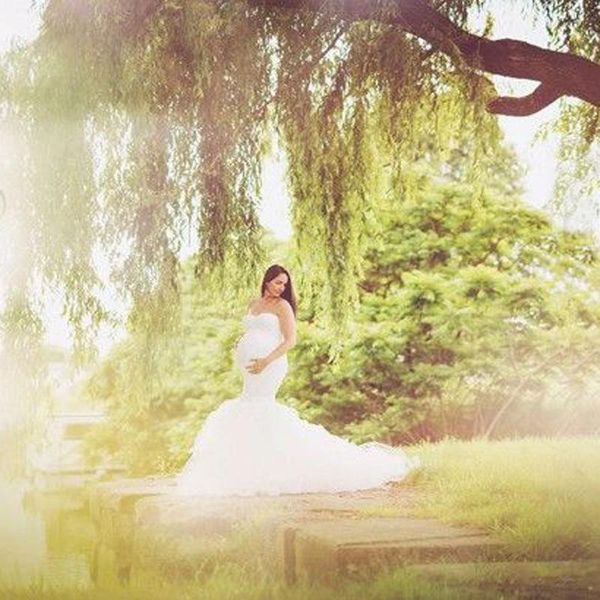 european and american women's lace stitching mesh pregnant women tail tube one-piece dress pography maternity dresses, White
european and american women's lace stitching mesh pregnant women tail tube one-piece dress pography maternity dresses, White