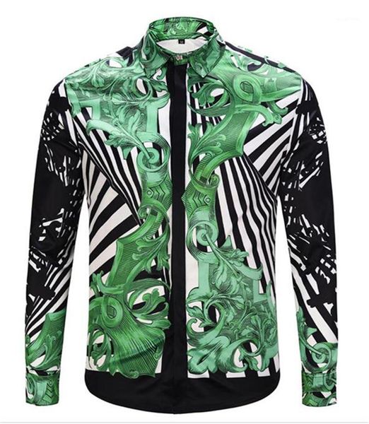 long sleeve men european and american fashion men's shirt printing 2021 casual shirts, White;black
long sleeve men european and american fashion men's shirt printing 2021 casual shirts, White;black
