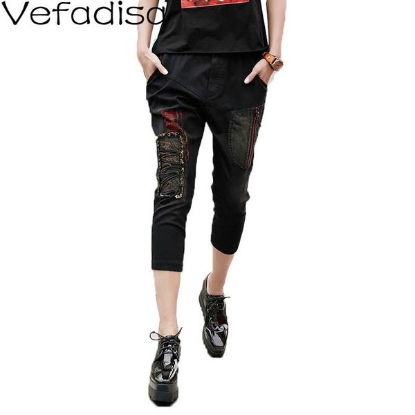 women's pants & capris vefadisa summer patchwork calf-length women 2021 zipper pocket elastic waist denim pencil loose black jeans qyf1, Black;white
women's pants & capris vefadisa summer patchwork calf-length women 2021 zipper pocket elastic waist denim pencil loose black jeans qyf1, Black;white
