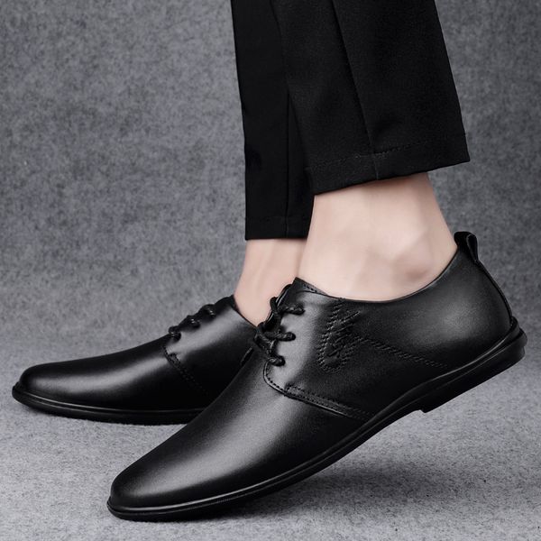 dress shoes genuine leather men lace-up casual for cow fashion punk for summer breathable hollow out flats zw8e, Black 
dress shoes genuine leather men lace-up casual for cow fashion punk for summer breathable hollow out flats zw8e, Black