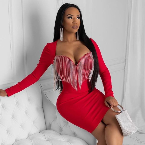 winter women party dress long sleeve tassel black elegant christmas dress plus size short bandage bodycon mini club dress, Black;white
winter women party dress long sleeve tassel black elegant christmas dress plus size short bandage bodycon mini club dress, Black;white