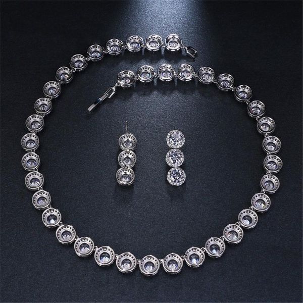 earrings & necklace ekopdee vintage round zircon jewelry set for women 2021 luxury sliver color cz wedding party gifts fashion statement, Silver
earrings & necklace ekopdee vintage round zircon jewelry set for women 2021 luxury sliver color cz wedding party gifts fashion statement, Silver