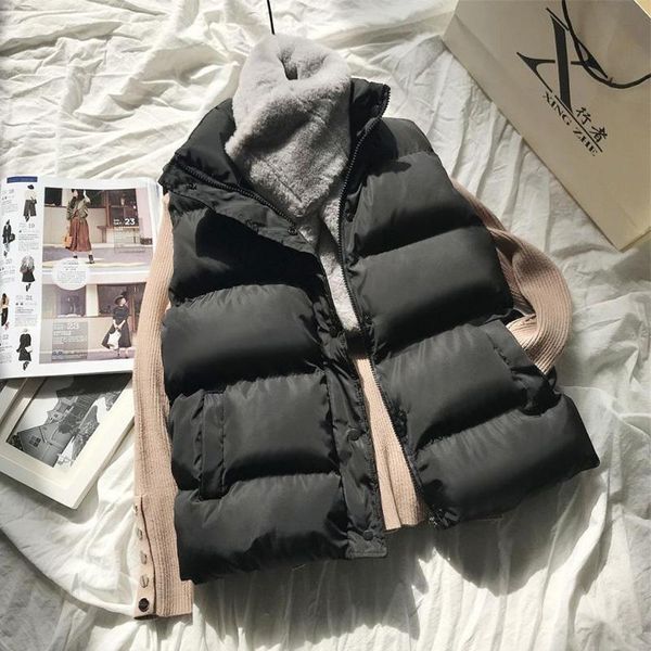 women's vests winter women down short vest casual loose warm sleeveless jacket with zipper female fashion cotton padded waistcoat, Black;white
women's vests winter women down short vest casual loose warm sleeveless jacket with zipper female fashion cotton padded waistcoat, Black;white