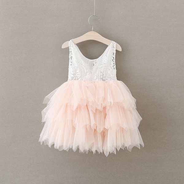 girl's dresses 2021 baby kids lace cake tutu party dress children princess flower girl patterns, Red;yellow
