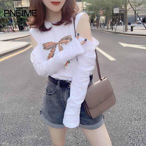 women's pure cotton strapless long-sleeved t-shirt versatile loose print pullover design sense bottoming shirt top, White
women's pure cotton strapless long-sleeved t-shirt versatile loose print pullover design sense bottoming shirt top, White