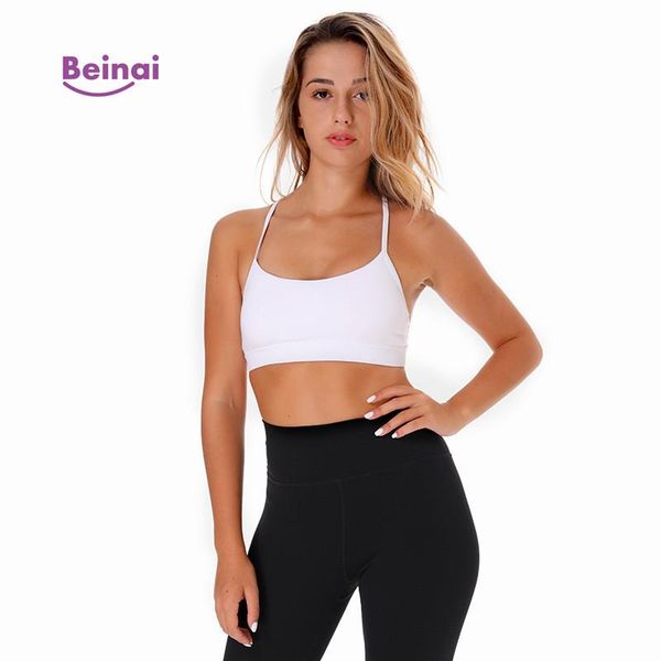 gym clothing beina 2021 quick dry female sports bras running yoga push-ups active wear outer breathable vest for women, White;black
gym clothing beina 2021 quick dry female sports bras running yoga push-ups active wear outer breathable vest for women, White;black