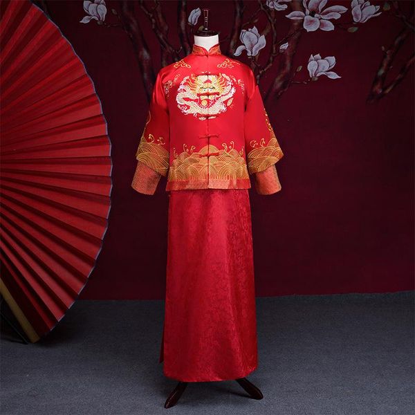 arrival male cheongsam chinese style costume the groom dress jacket long gown traditional wedding men ethnic clothing, Red
arrival male cheongsam chinese style costume the groom dress jacket long gown traditional wedding men ethnic clothing, Red