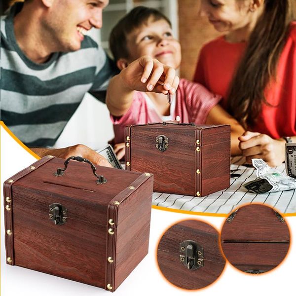 household storage box large wooden piggy bank safe money box savings with lock wood carving handmade kitchen storage bo
household storage box large wooden piggy bank safe money box savings with lock wood carving handmade kitchen storage bo